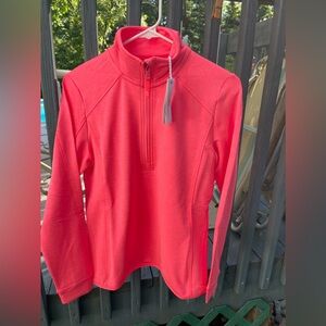 NEW Vineyard Vines Women’s Golf Pescadero Neon Coral Quarter Zip Pullover, XS